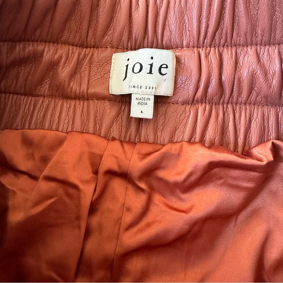 JOIE Caramel Faux Leather Jogger Style Pants - Picture 2 of 9